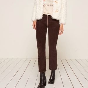 REFORMATION Dark Brown Bruno Corduroys, Size 24